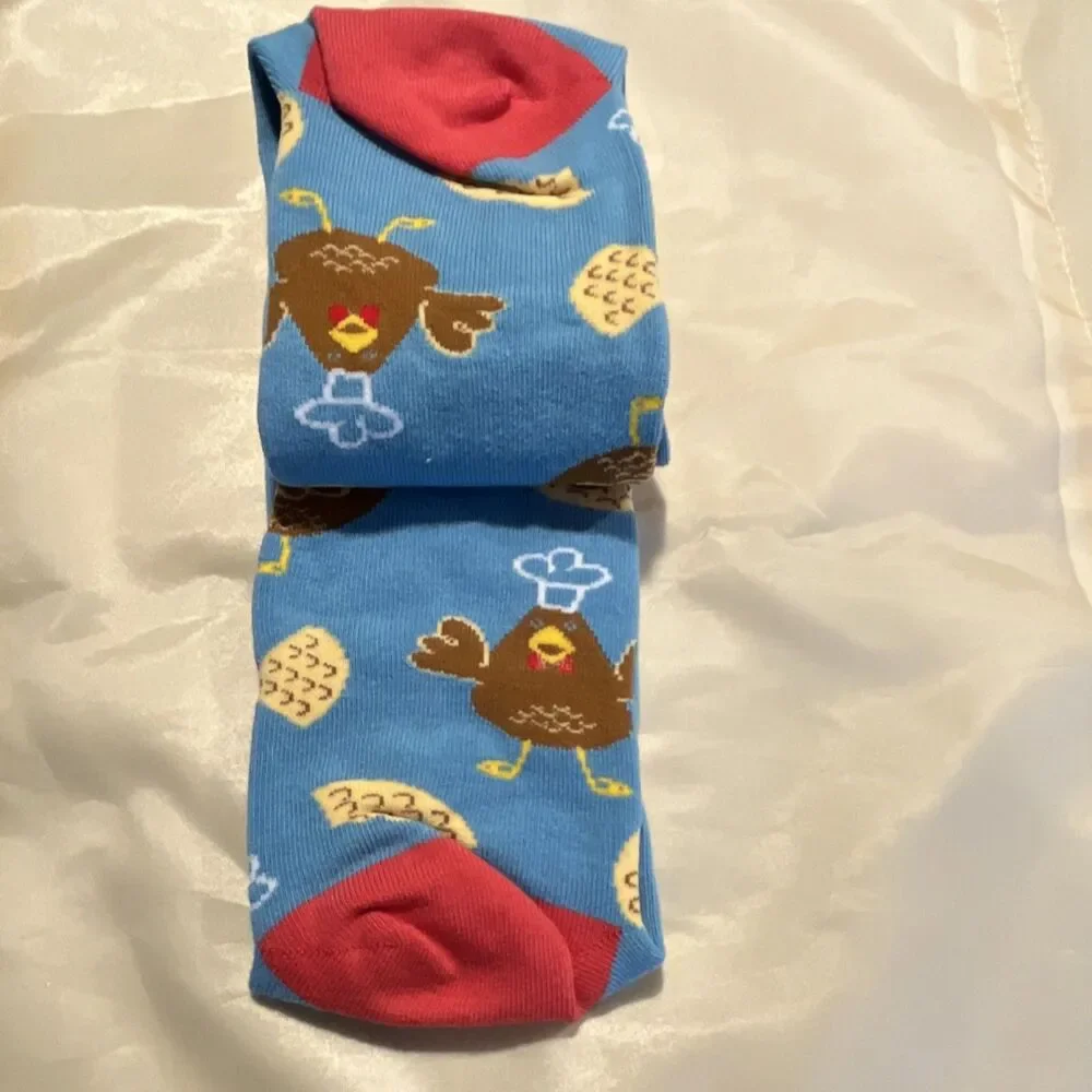 Lavley Chicken and Waffles Grippy Socks Funny Novelty One Size